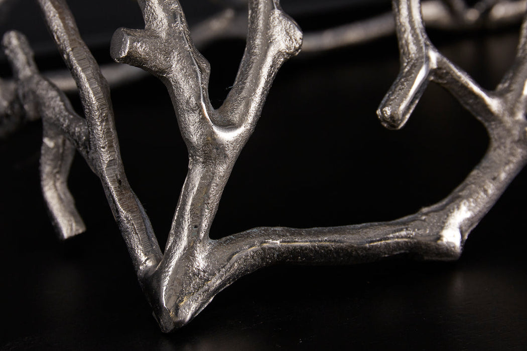 Candle Holder Abstract 60cm Metal Silver For 4 Candles