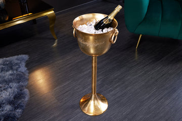 Champagne Cooler 80cm Metal Antique Gold