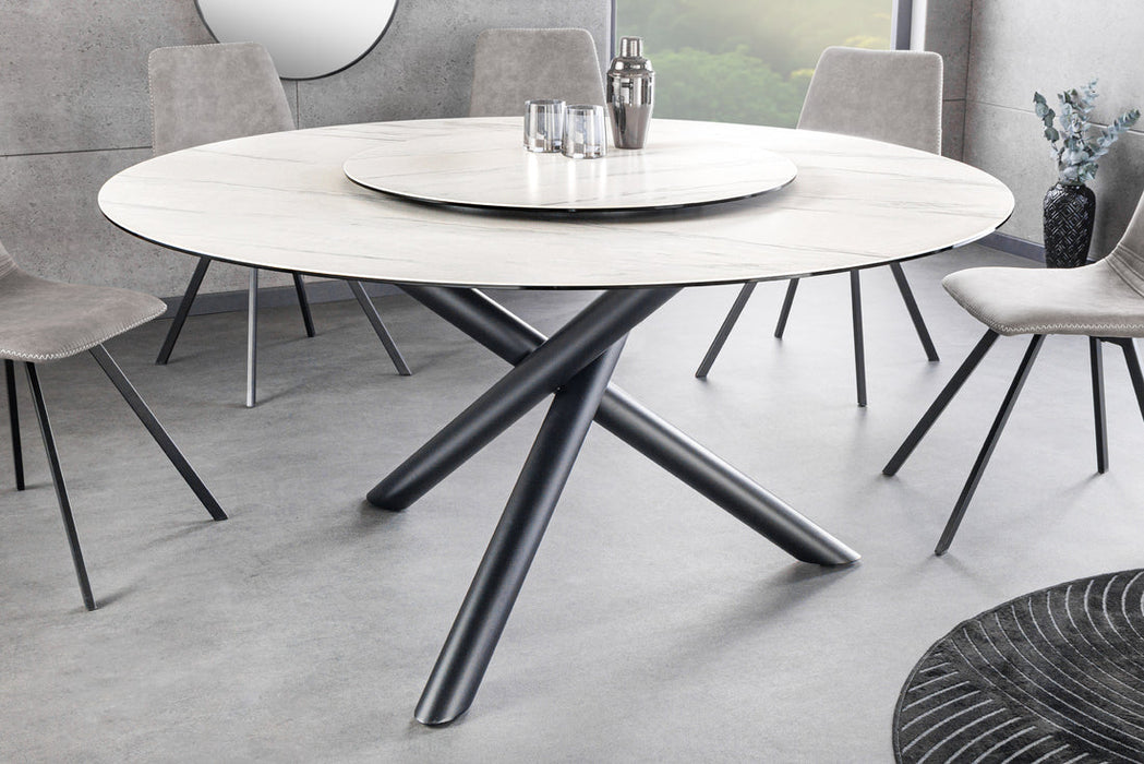 Round Dining Table Orbit 150cm Ceramic White