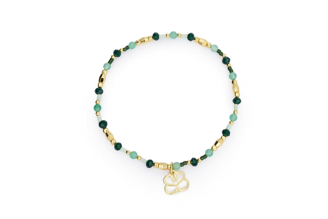 Melea Gold & Green Jade Gemstone Bead Bracelet