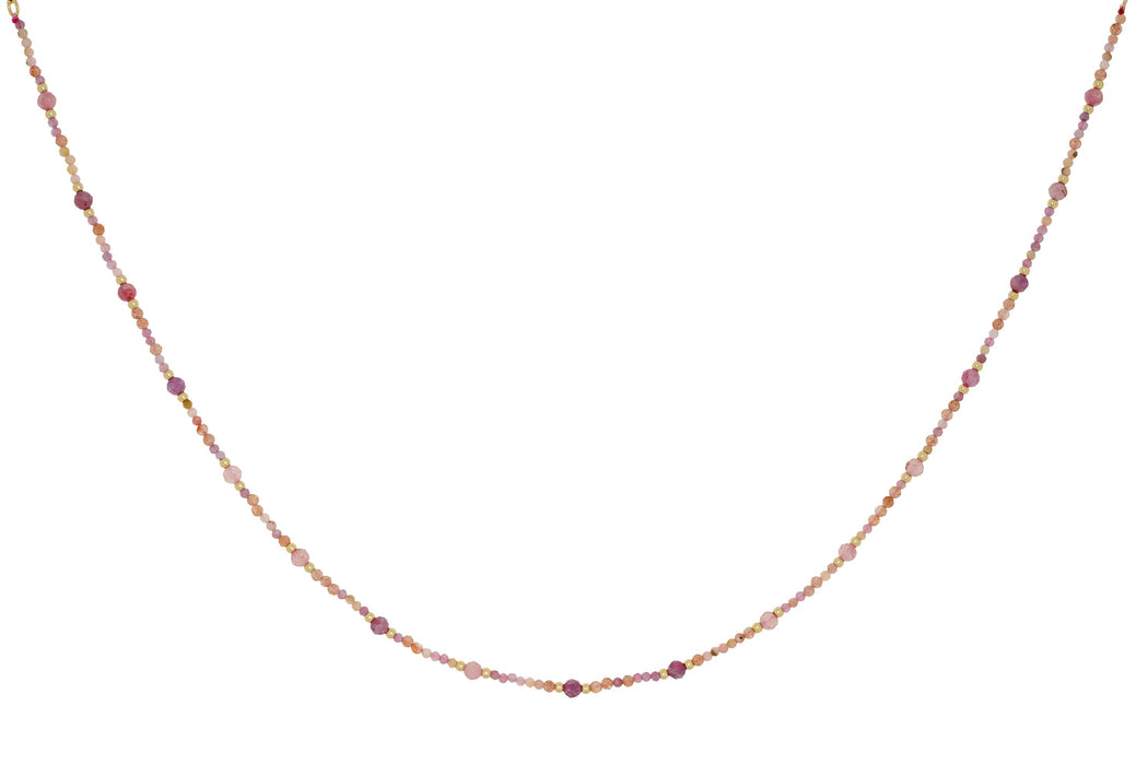 Melrose Pink Tourmaline Mix Gold Necklace