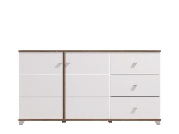 Merlot White Gloss And Warm Oak Effect Sideboard