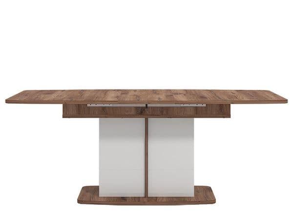 White Gloss & Warm Oak Extending Dining Table