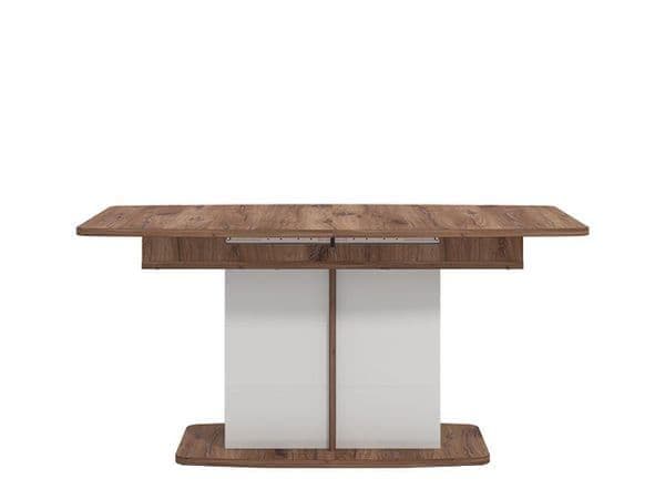 White Gloss & Warm Oak Extending Dining Table