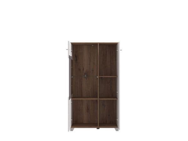 White Gloss Oak Effect Low Display Cabinet 11012063