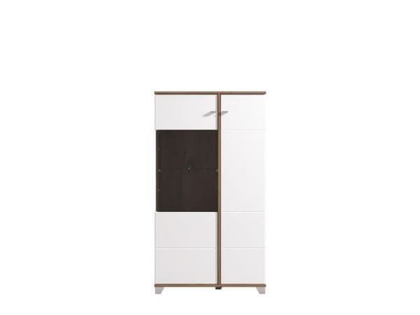 White Gloss Oak Effect Low Display Cabinet 11012063