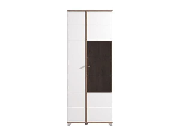 White High Gloss & Oak Effect Display Cabinet