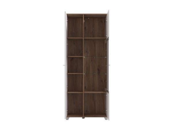 White High Gloss & Oak Effect Display Cabinet