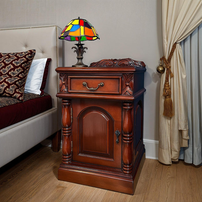 Mid-Mahogany Victorian Bedside Cabinet