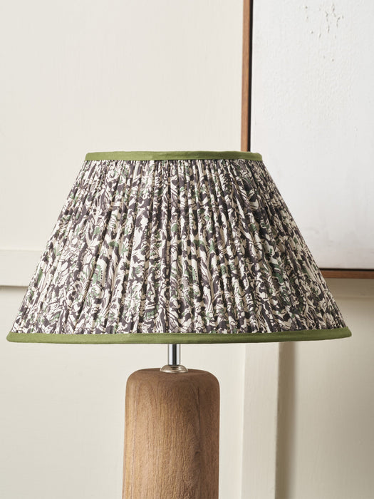 Pleated Green Floral Shade - Mushroom Pleat