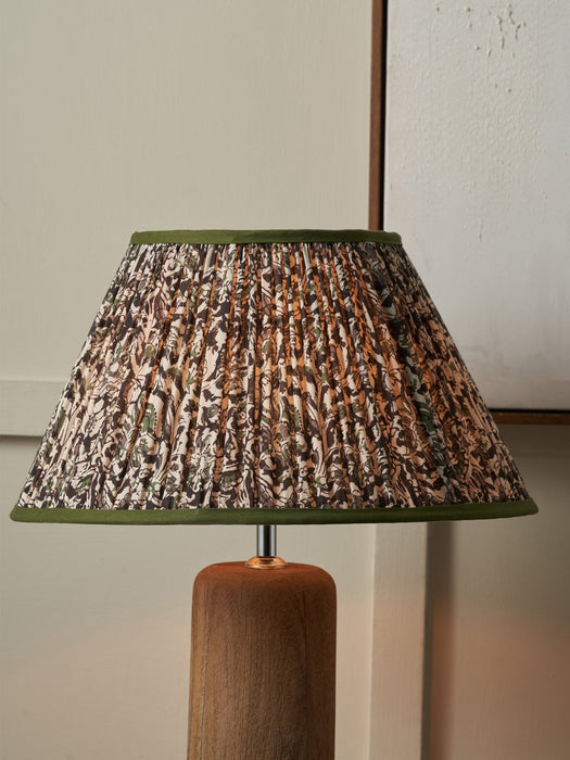 Pleated Green Floral Shade - Mushroom Pleat