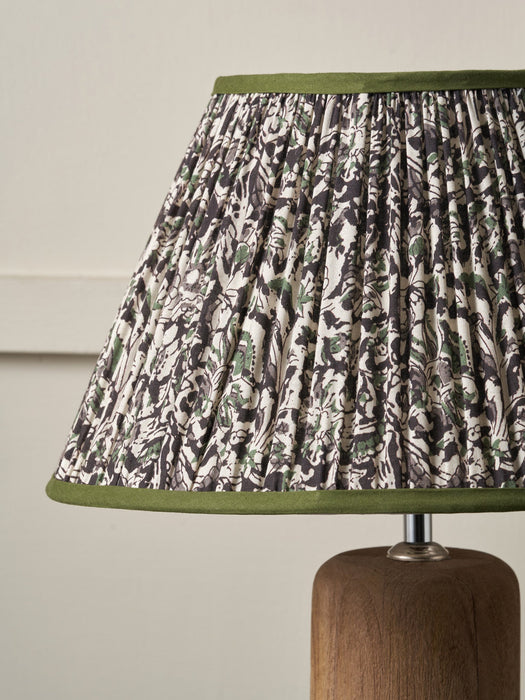Pleated Green Floral Shade - Mushroom Pleat