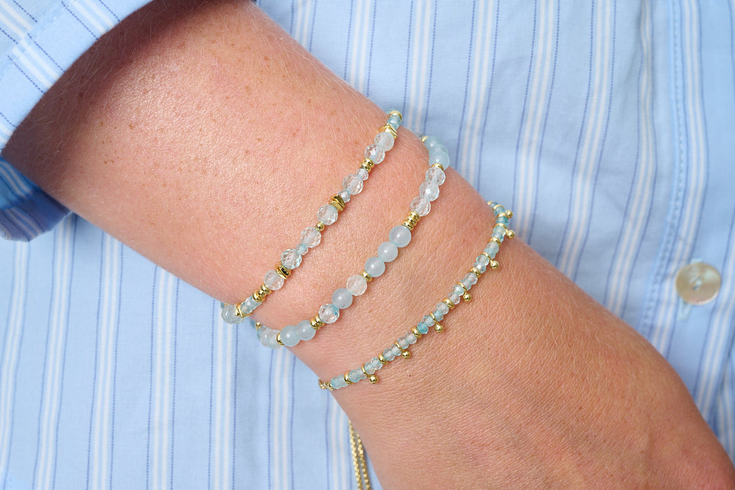 Moala Gold & Blue Topaz Stacking Bracelets