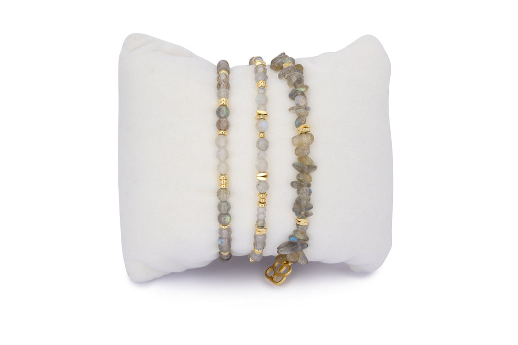 Dominica Labradorite & Gold Stacking Bracelet