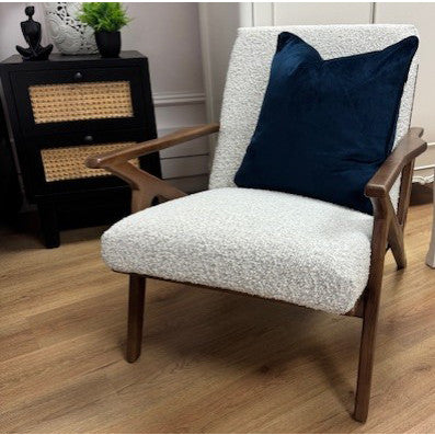 White Boucle Armchair