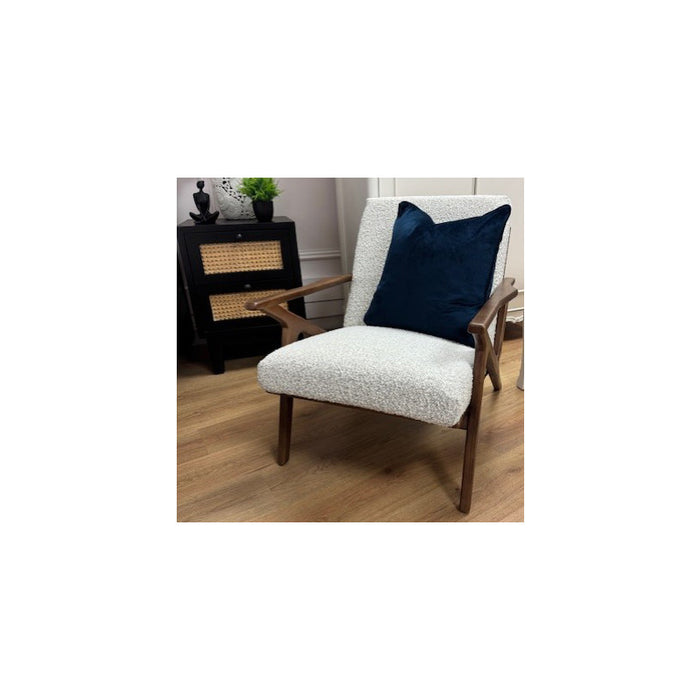 White Boucle Armchair