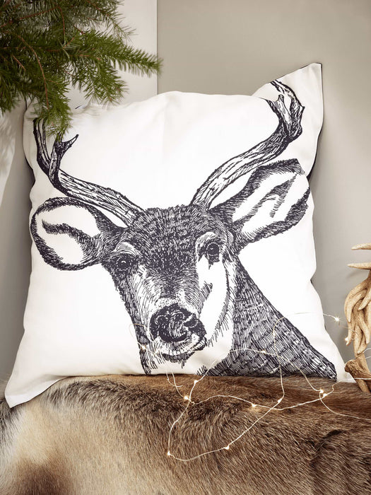 Monochrome Deer Cushion