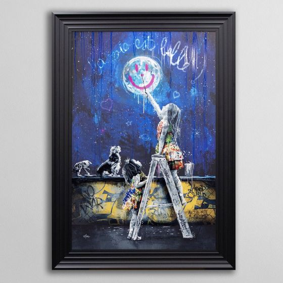 Acre & Artisan Graffiti Framed Art Moon