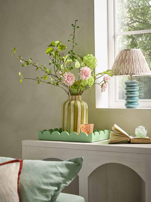 Two Green Scalloped Trays