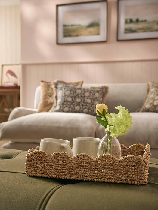 Two Nesting Scalloped Seagrass Storage Trays