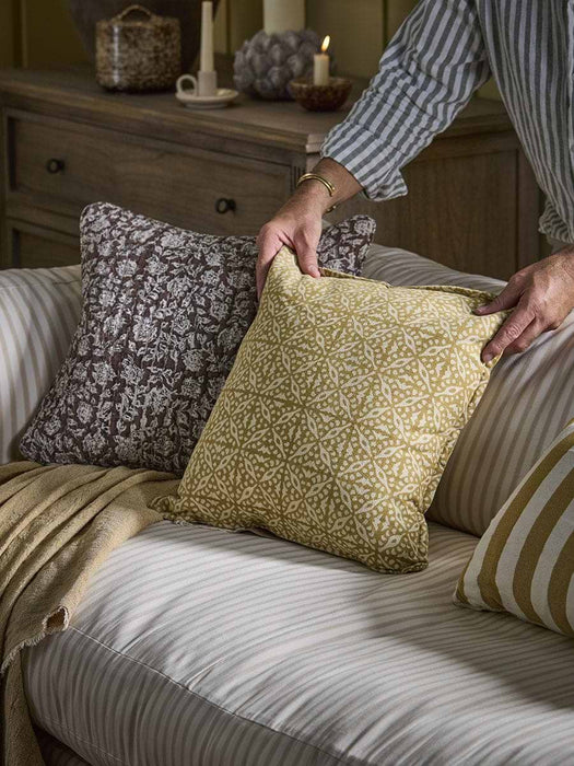 Block Print Cushion - Mustard