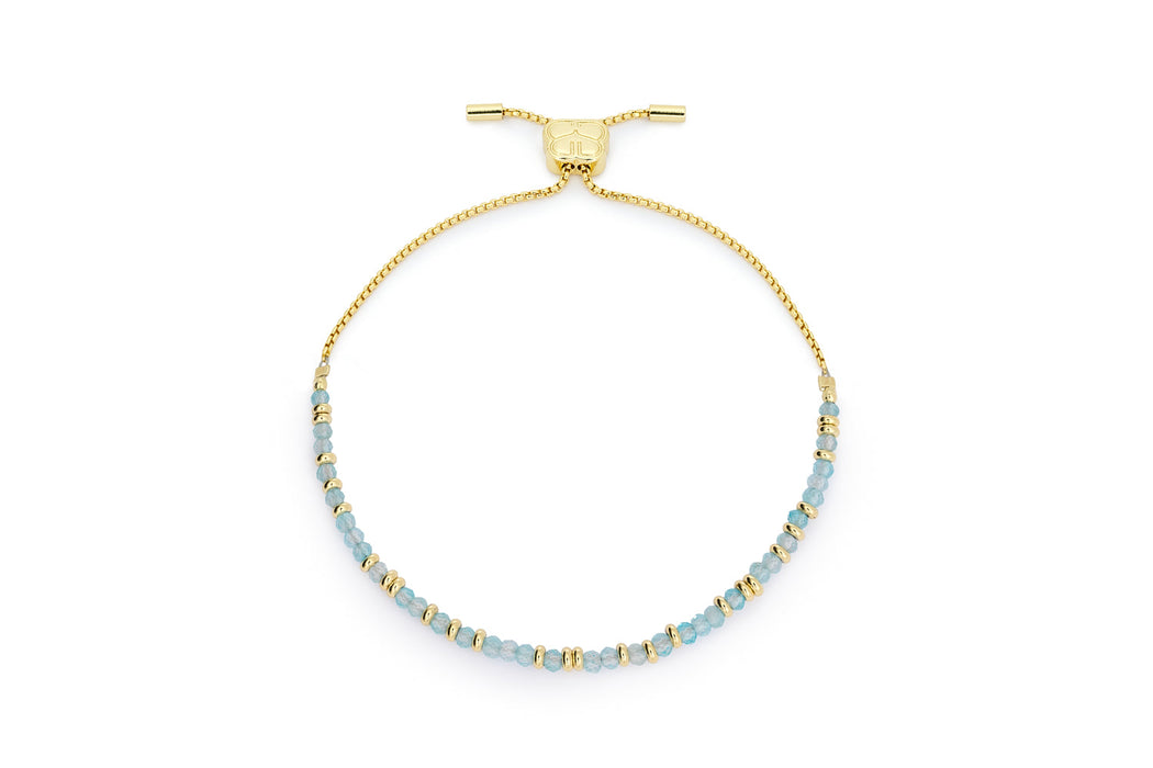 Mystical Gold & Blue Topaz Gemstone Slider Bracelet