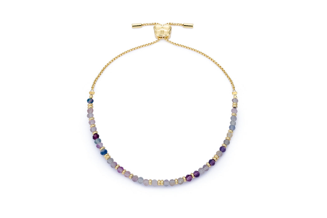Mystical Gold & Rainbow Fluorite Slider Bracelet