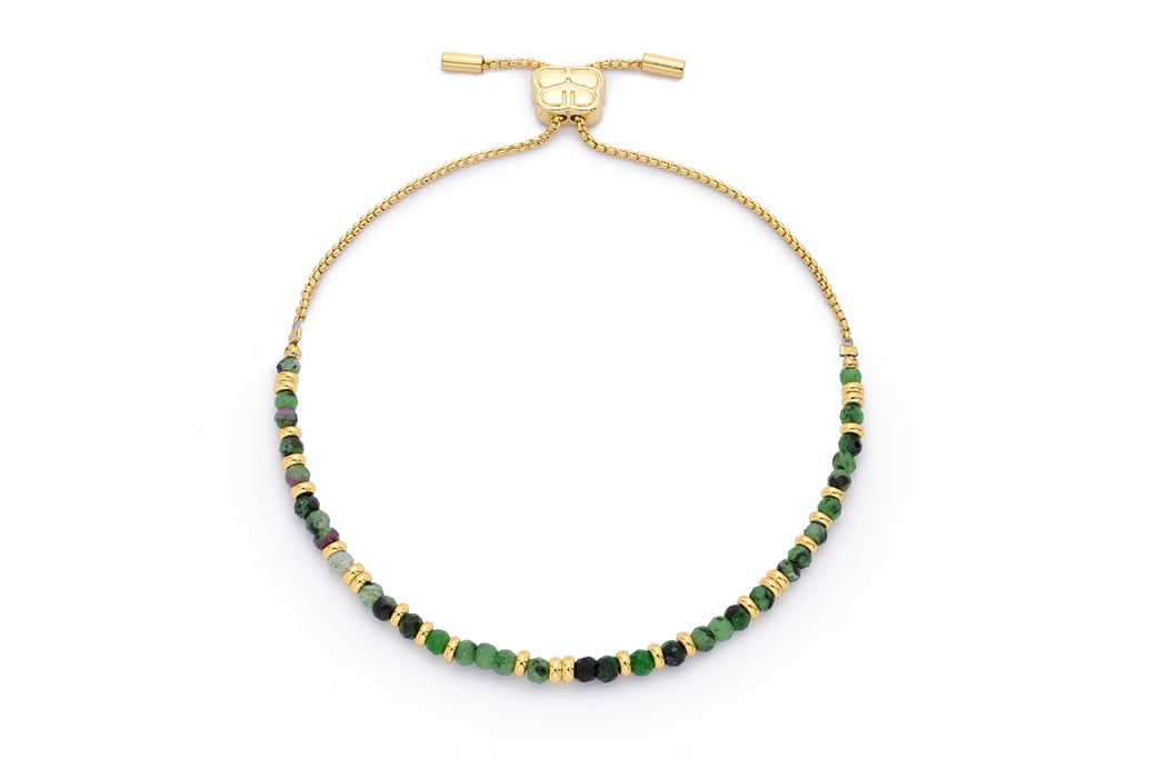 Matina Ruby Zoisite Gold & Green Bracelet Stack