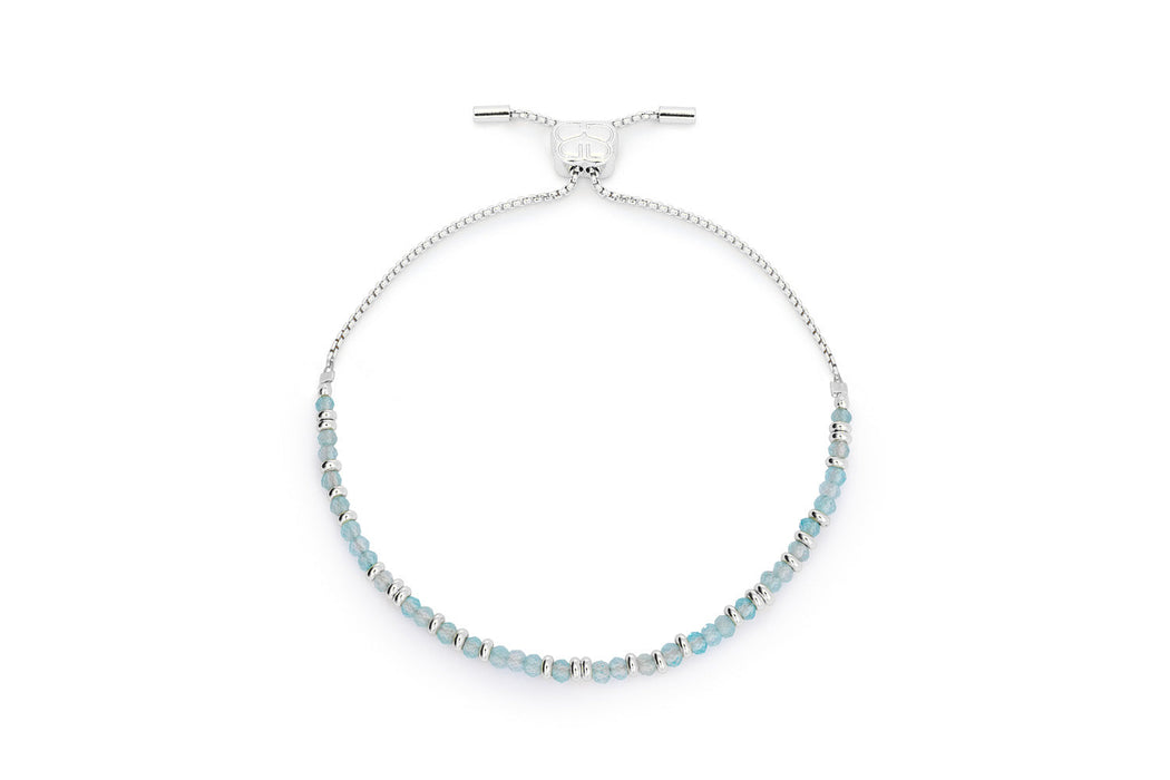 Mystical Silver & Blue Topaz Gemstone Slider Bracelet