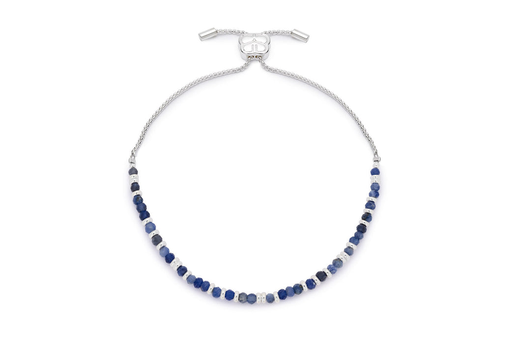 Mystical Silver & Sodalite Beaded Slider Bracelet