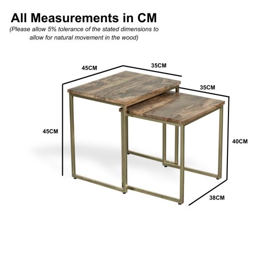 Acre & Artisan Industrial Gold Nest Of Tables