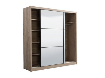 Amos Mann Artisan Oak Effect Full Mirrored Sliding Door Wardrobe