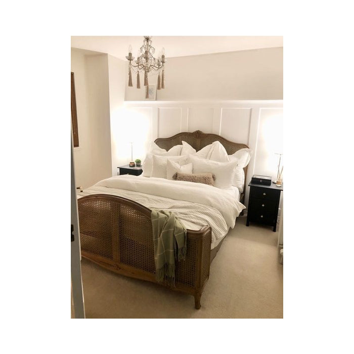 Villeneuve Oak French Curved Rattan Bed