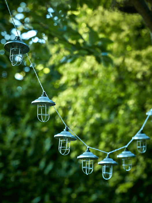 Solar Zinc Lantern String Lights