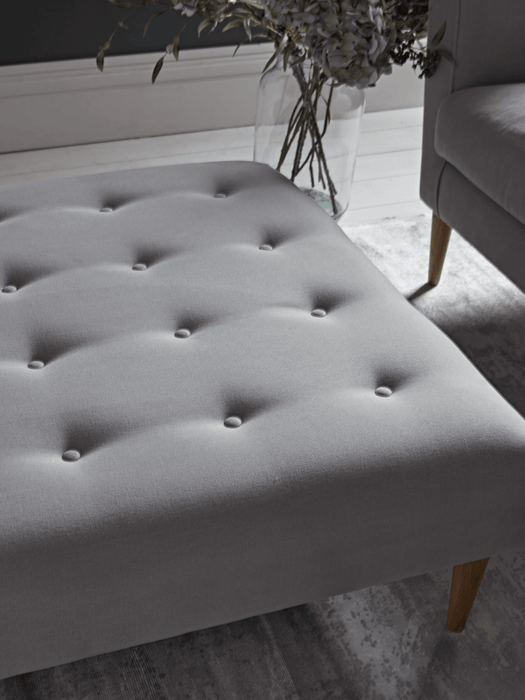 Marlborough Cotton Ottoman - Grey