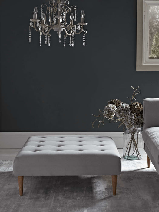 Marlborough Cotton Ottoman - Grey