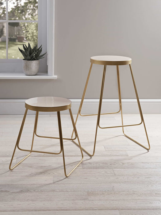 Enamel Top Bar Stool - Blush