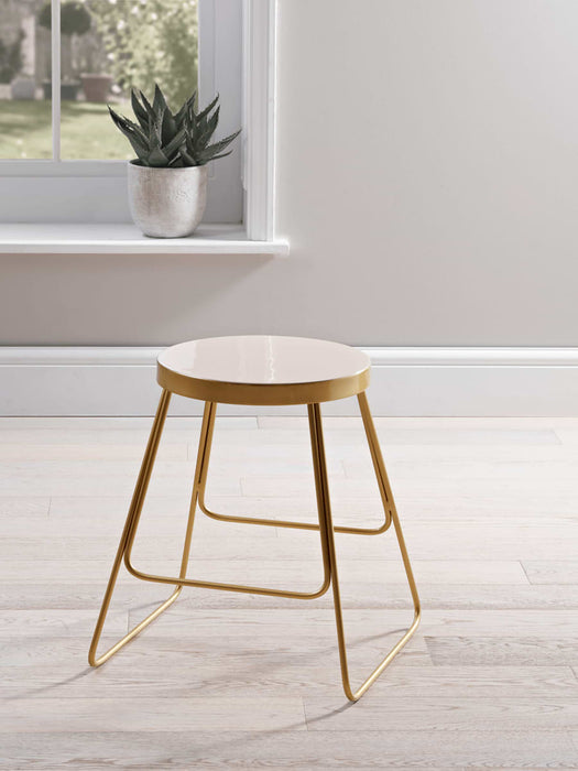 Enamel Top Low Stool - Blush