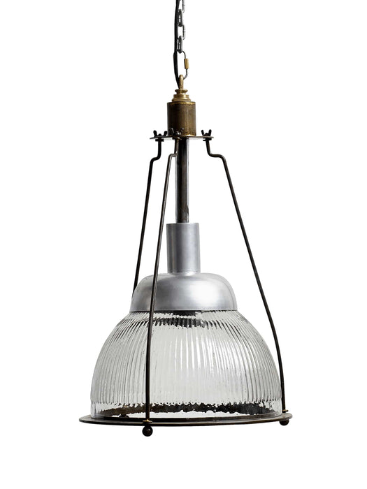 Industrial Fluted Glass Pendant Light