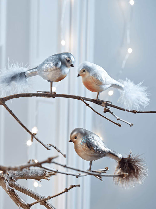 Nine Glass Bird Clips