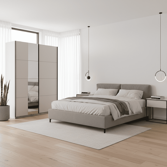 Noah White Sliding Wardrobe With Mirror