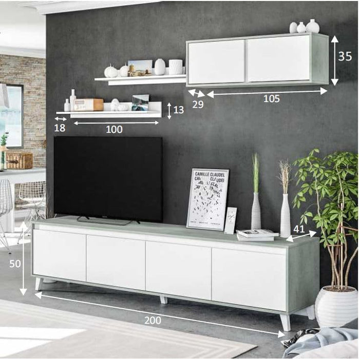 GREY and WHITE TV CABINET