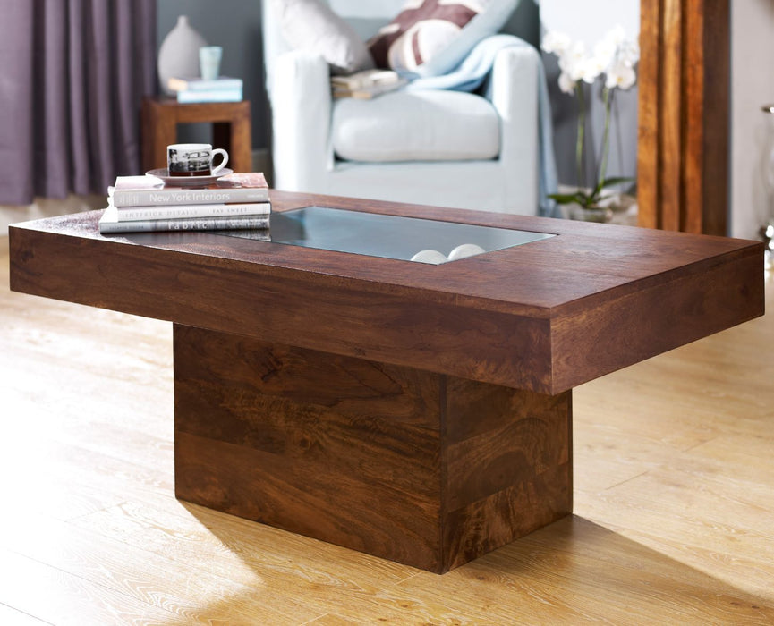 Dakota Mango Wood 115cm Pebble Coffee Table - In Stock