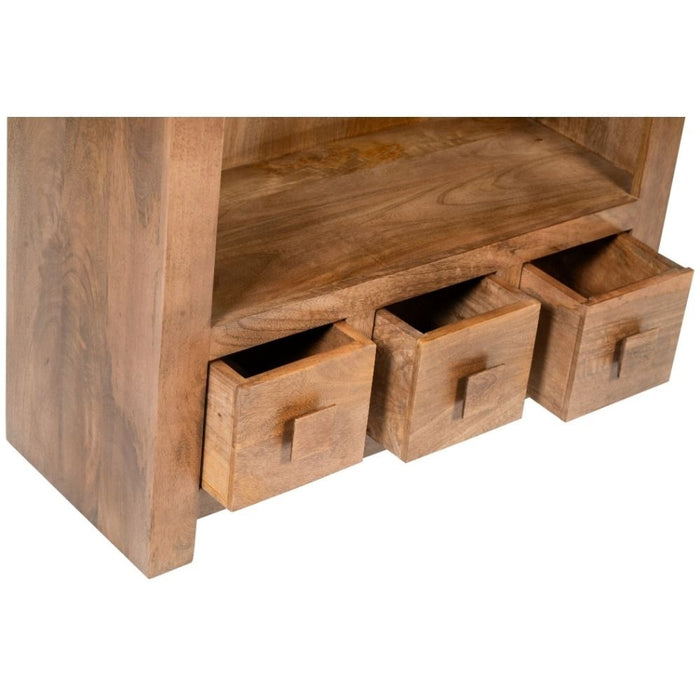 Oak Dakota Mango Wood 76cm 3 Drawer Bookcase - Due 30th September