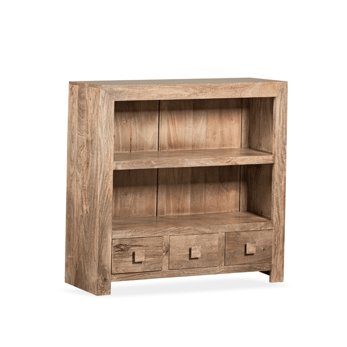 Oak Stain Dakota Mango Wood 110cm Low Bookcase - In Stock