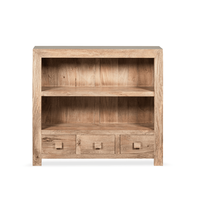 Oak Stain Dakota Mango Wood 110cm Low Bookcase - In Stock