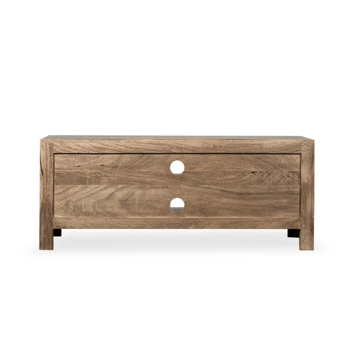 Oak Stain Dakota Mango Wood 125cm Media Unit - In Stock