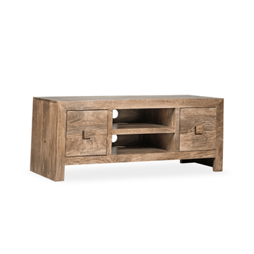 Oak Stain Acre & Artisan Premium Mango Wood 125cm Media Unit