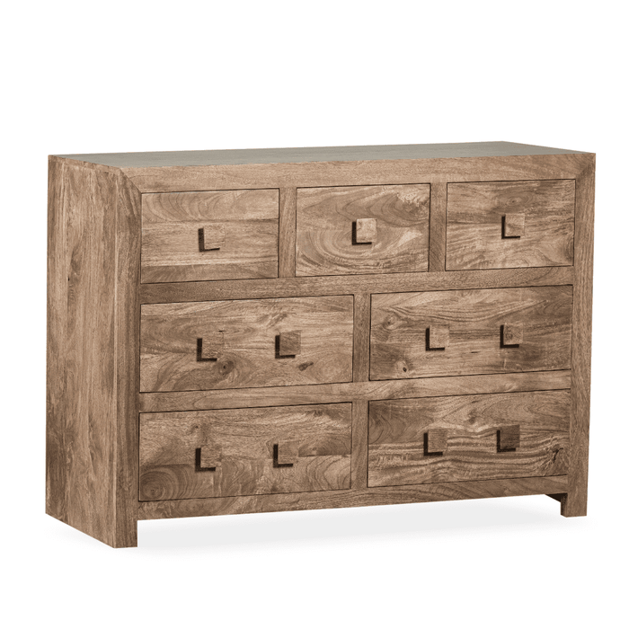 Oak Stain Dakota Mango Wood 135cm Drawers - In Stock