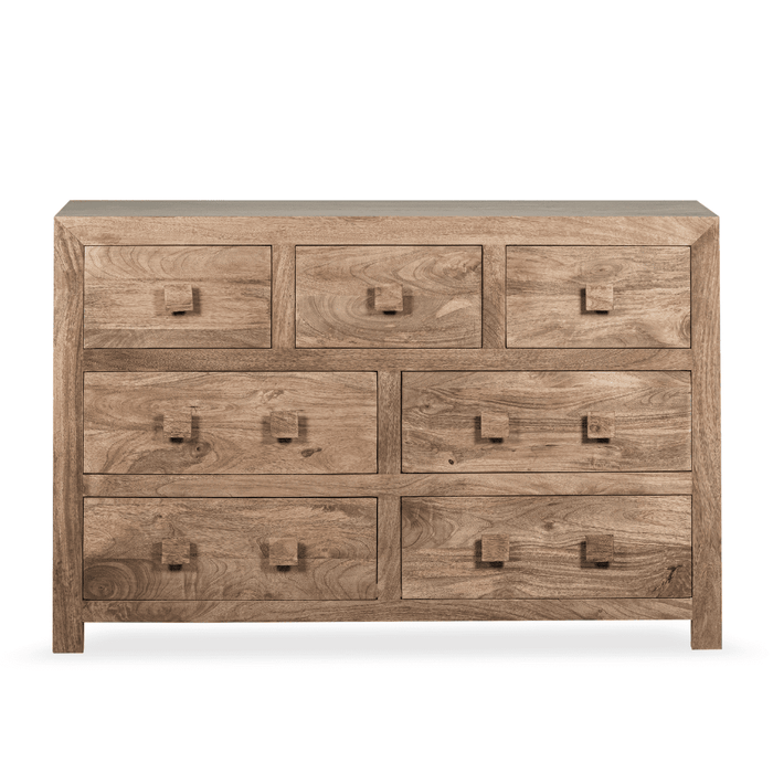 Oak Stain Dakota Mango Wood 135cm Drawers - In Stock